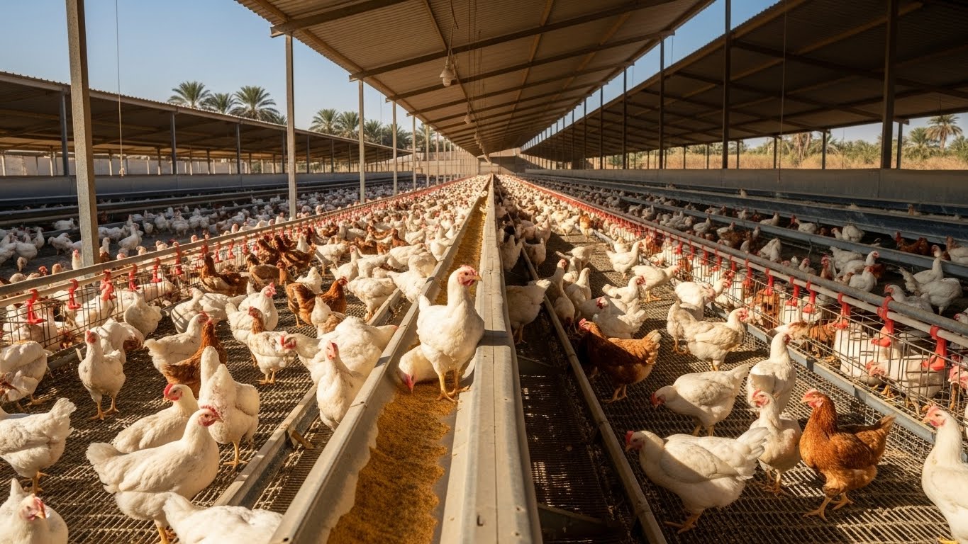 دراسة جدوى مزرعة دواجن بياض في مصر