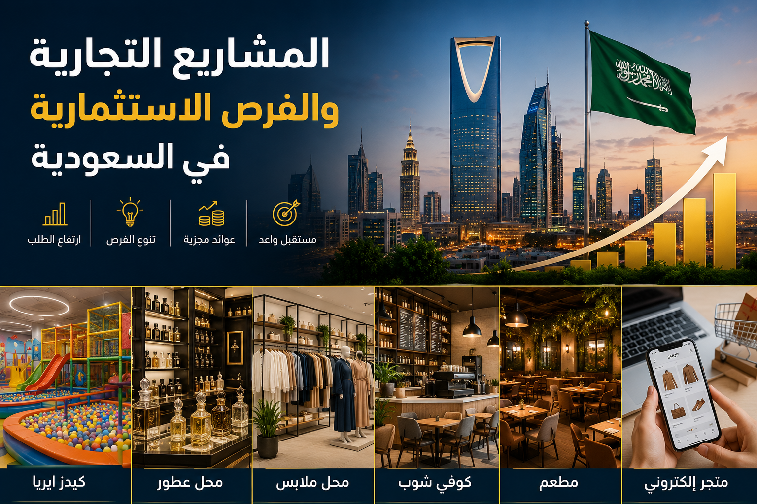 أفضل المشاريع التجارية والفرص الاستثمارية في السعودية 2026